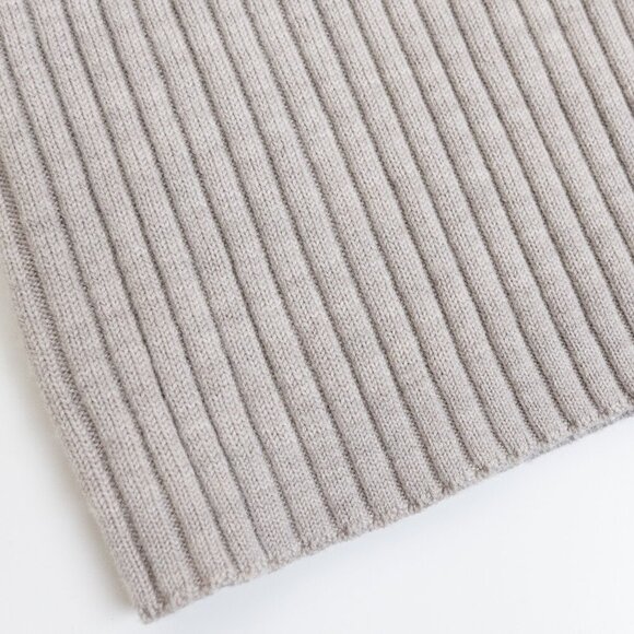 MUJI Neutral Washable Wool Turtleneck Ribbed Knit Sweater Beige Small - Picture 8 of 10
